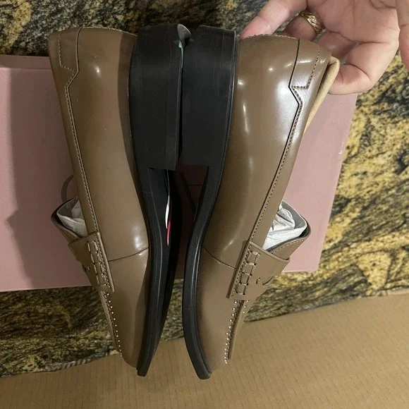 Franco Sarto A-Eden Studs Shoes Womens Size 7 Brown Loafers Studded J0852S1200 - Picture 9 of 16